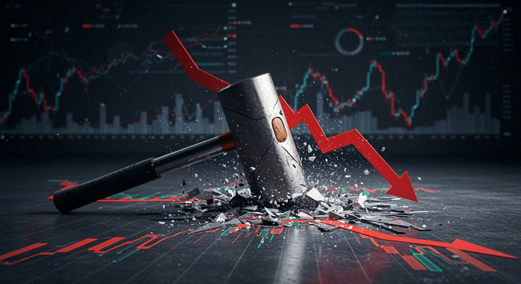 business,hammer,smash,floor,sell,graph,stock,down
