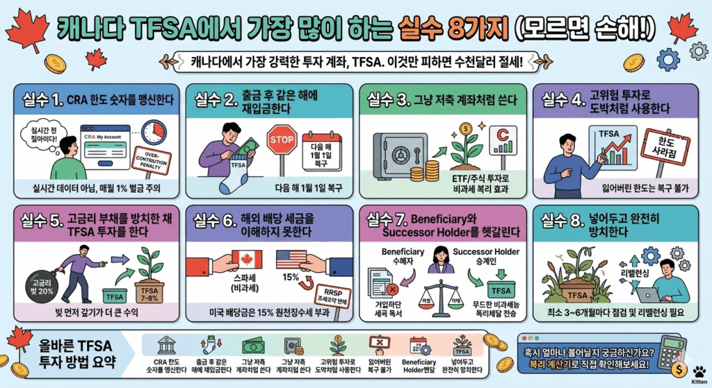 캐나다 tfsa에서 가장 많이 하는 실수 8가지 (모르면 손해!)