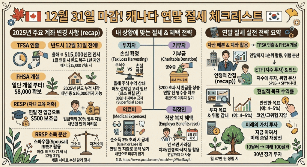 🇨🇦 캐나다 연말 절세 타임라인 12월 31일 전 반드시 해야 할 일